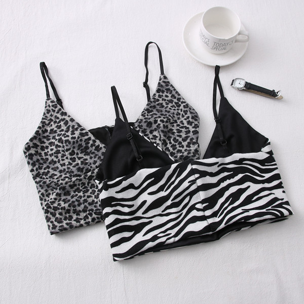 Maiou scurt dama model nou cu bretele subtiri si model animal