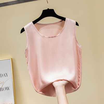 Ženski satenski top s o-izrezom