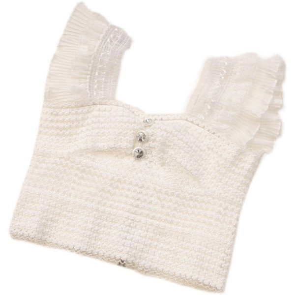 Top de damă actual cu nasturi și tul