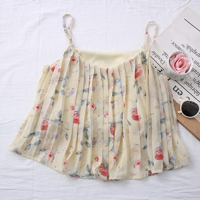 Maieu modern de damă cu model floral și bretele subțiri