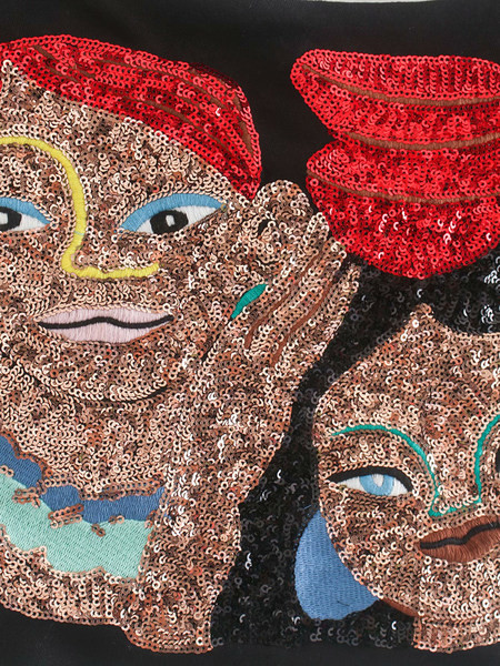 Moderni kratki poprsje sa šljokicama