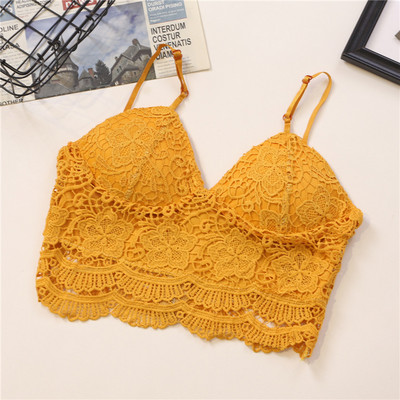 Ženski čipkani bustier s tankim naramenicama