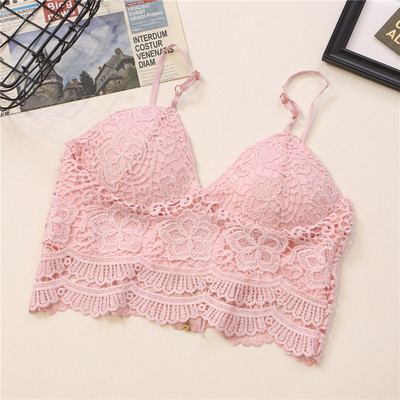 Ženski čipkani bustier s tankim naramenicama