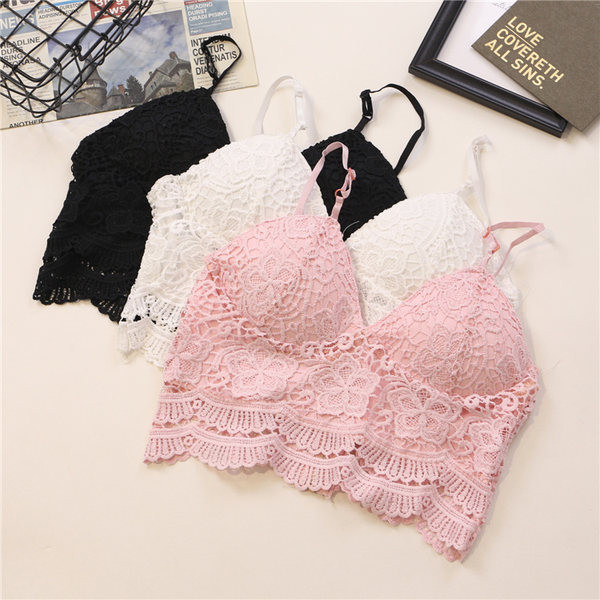 Ženski čipkani bustier s tankim naramenicama