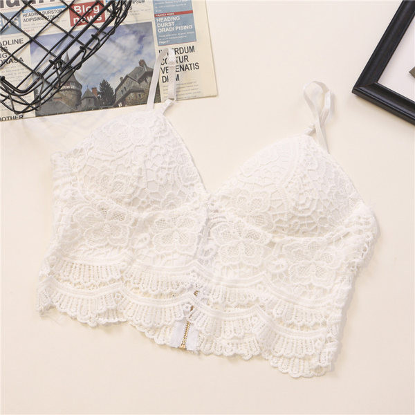 Ženski čipkani bustier s tankim naramenicama