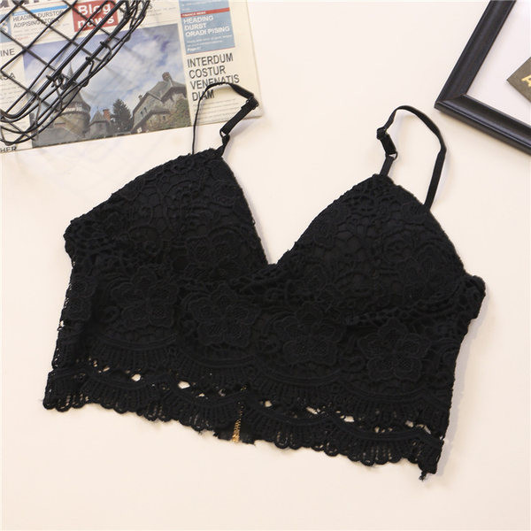 Ženski čipkani bustier s tankim naramenicama