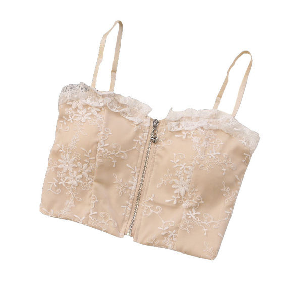 Moderni ženski poprsje s patentnim zatvaračem i čipkom