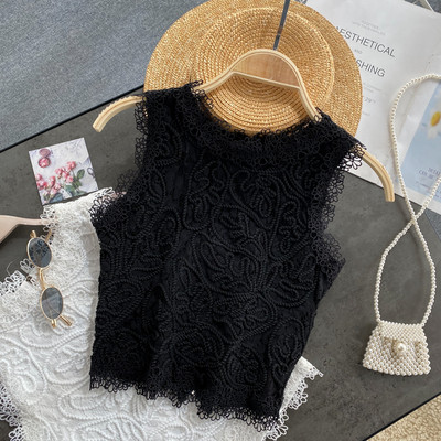 Moderna ženska majica bez rukava s ovalnim izrezom