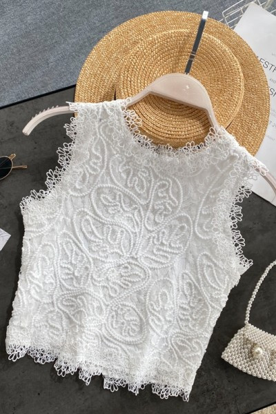 Moderna ženska majica bez rukava s ovalnim izrezom