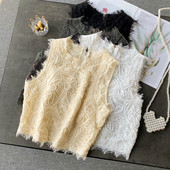 Μοντέρνο γυναικείο αμάνικο με οβάλ λαιμόκοψη και φερμουάρ στο πίσω μέρος