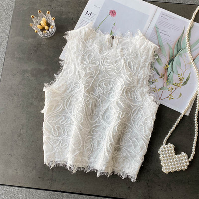 Μοντέρνο γυναικείο αμάνικο με οβάλ λαιμόκοψη και φερμουάρ στο πίσω μέρος