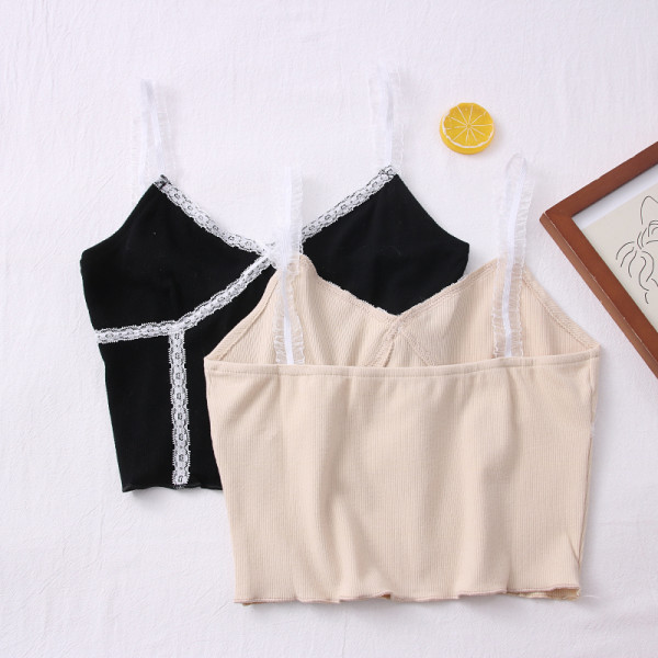 Dnevna ženska majica bez rukava sa špic izrezom u tri boje