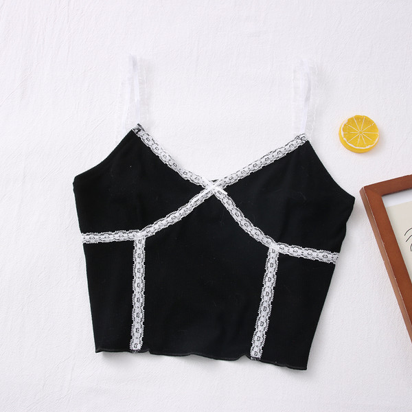 Dnevna ženska majica bez rukava sa špic izrezom u tri boje