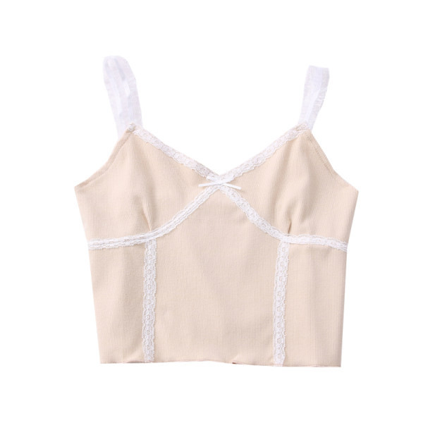 Dnevna ženska majica bez rukava sa špic izrezom u tri boje