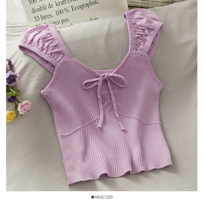 Ženska majica bez rukava s trakom i širokim naramenicama