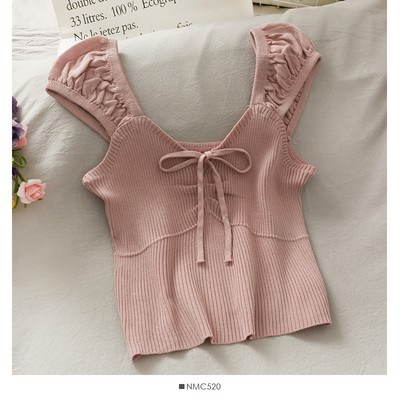 Ženska majica bez rukava s trakom i širokim naramenicama