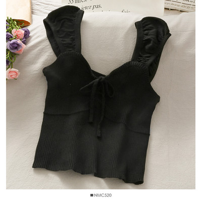 Ženska majica bez rukava s trakom i širokim naramenicama