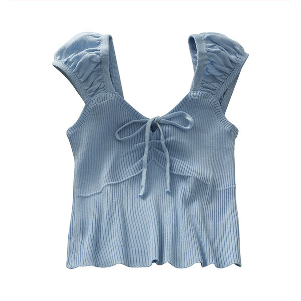 Ženska majica bez rukava s trakom i širokim naramenicama