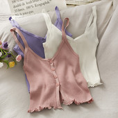 Ženska majica bez rukava na dugmad i tanke naramenice u više boja