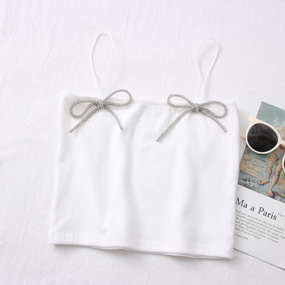 Top scurt de dama modern cu panglica in mai multe culori