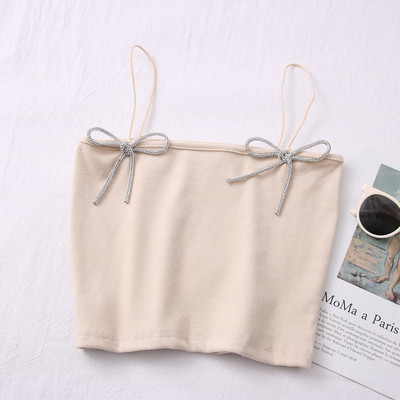 Top scurt de dama modern cu panglica in mai multe culori