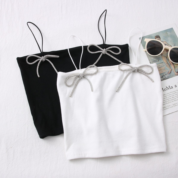 Top scurt de dama modern cu panglica in mai multe culori