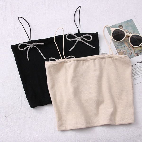 Top scurt de dama modern cu panglica in mai multe culori