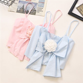 Actual maiou de damă cu element 3D și bretele subțiri