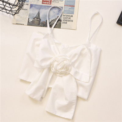 Actual maiou de damă cu element 3D și bretele subțiri