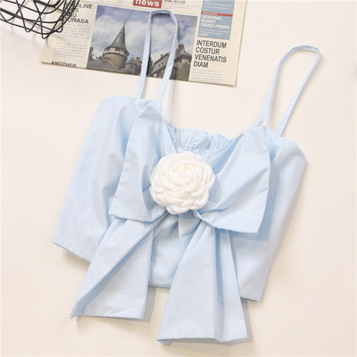 Actual maiou de damă cu element 3D și bretele subțiri