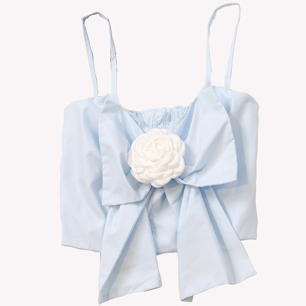 Actual maiou de damă cu element 3D și bretele subțiri