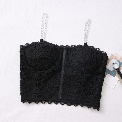 Moderný dámsky top s kovovou retiazkou v niekoľkých farbách