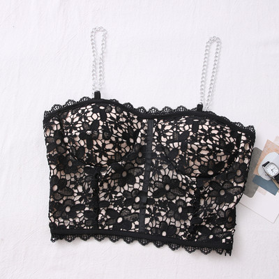 Moderný dámsky top s kovovou retiazkou v niekoľkých farbách