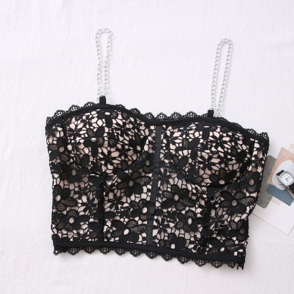 Moderný dámsky top s kovovou retiazkou v niekoľkých farbách