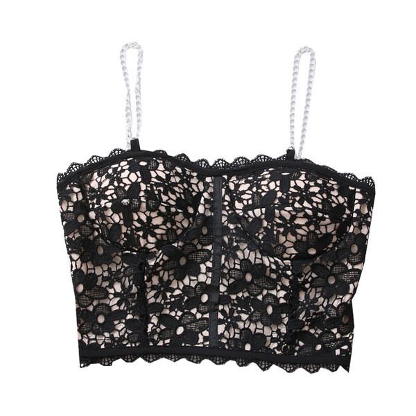 Moderný dámsky top s kovovou retiazkou v niekoľkých farbách