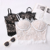 Novi model čipkanog kratkog topa s tankim naramenicama