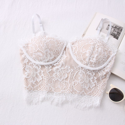 Novi model čipkanog kratkog topa s tankim naramenicama