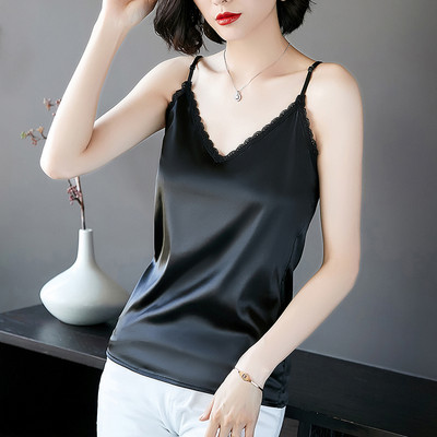 Μοντέρνο γυναικείο αμάνικο μπλουζάκι με λεπτά λουράκια