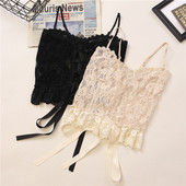 Ženska majica bez rukava od čipke s tankim naramenicama i vezicama