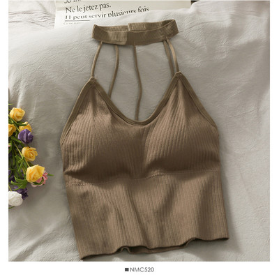 Γυναικεία μοντέρνα αμάνικι μπλούζα με οβάλ λαιμόκοψη σε τέσσερα χρώματα