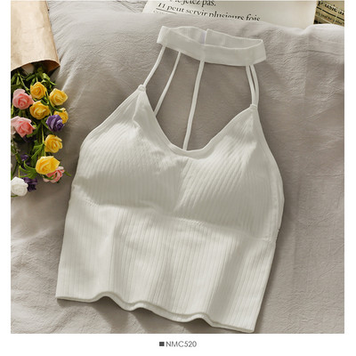 Γυναικεία μοντέρνα αμάνικι μπλούζα με οβάλ λαιμόκοψη σε τέσσερα χρώματα