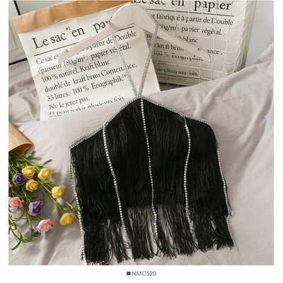 Moderan ženski top s rubovima u bijeloj i crnoj boji