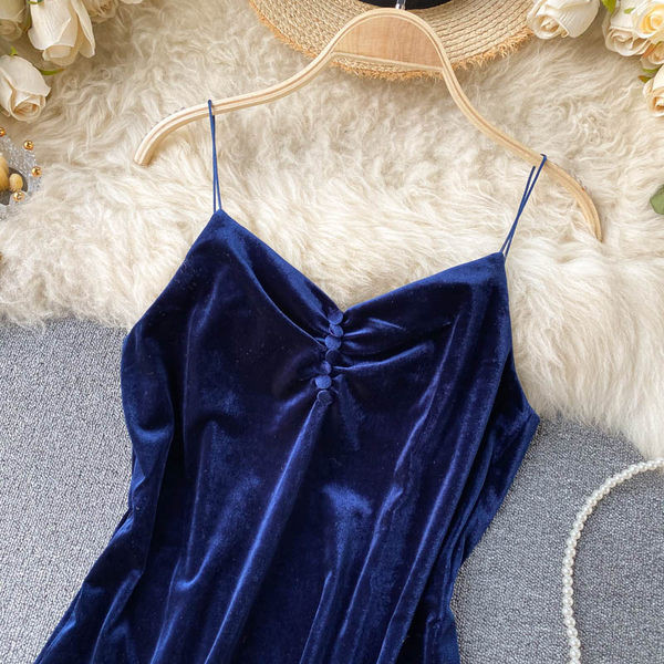 Ženska majica bez rukava od baršuna s tankim naramenicama