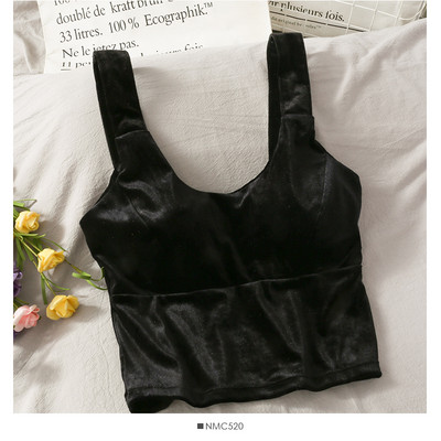 Γυναικεία αμάνικι βελούδινη μπλούζα με τιραντάκια σε διάφορα χρώματα