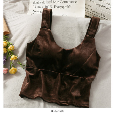 Γυναικεία αμάνικι βελούδινη μπλούζα με τιραντάκια σε διάφορα χρώματα