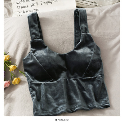 Γυναικεία αμάνικι βελούδινη μπλούζα με τιραντάκια σε διάφορα χρώματα