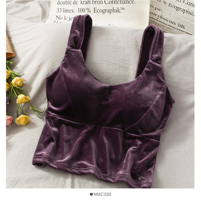 Γυναικεία αμάνικι βελούδινη μπλούζα με τιραντάκια σε διάφορα χρώματα