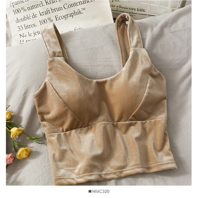 Γυναικεία αμάνικι βελούδινη μπλούζα με τιραντάκια σε διάφορα χρώματα