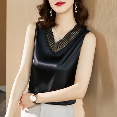 Νέο μοντέλο γυναικείο αμάνικο με σάντεν και λαιμόκοψη