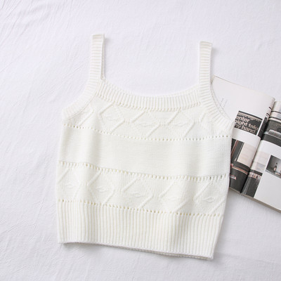 Ženska pletena majica na bretele - retro stil